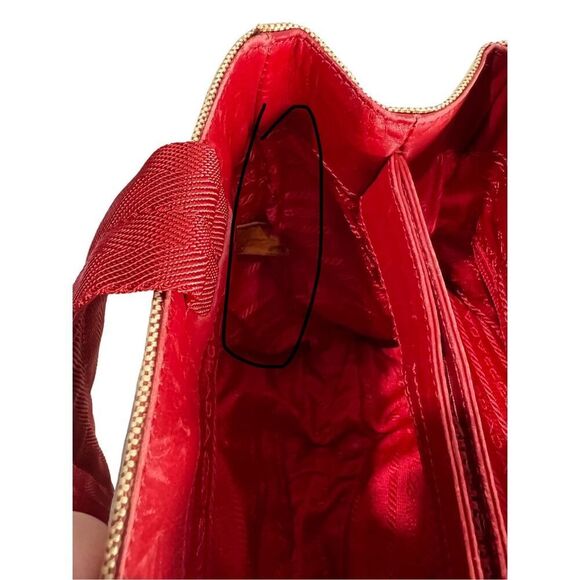 AuthenticāPrada Canvas Tote w/Beige & Red Tint w Logo Handbag - Picture 8 of 15